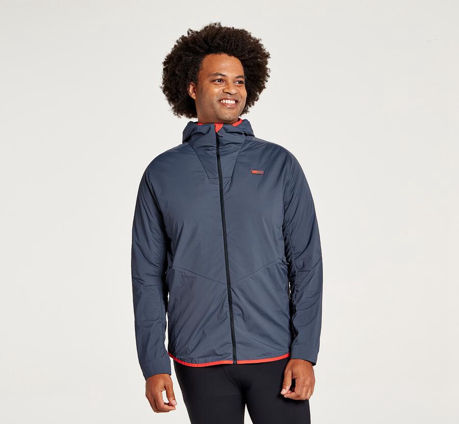 Hoka Australia One One Hybrid Run - Mens Jackets Blue - QLYJZ-4275